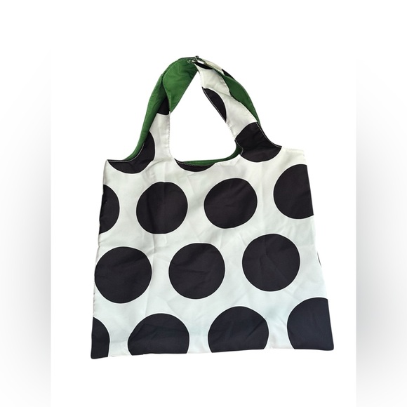 Kate Spade Reversible Tote Black & White Polka Dot / Green Bag - Picture 3 of 7
